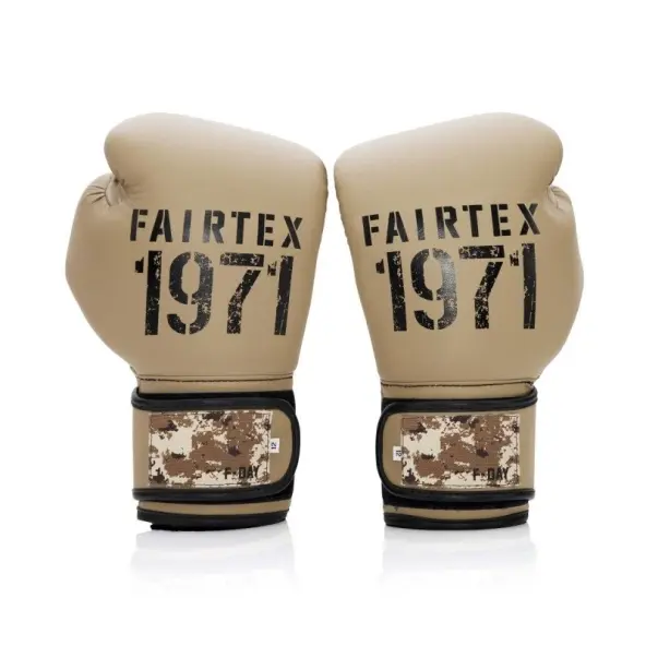 Gants de Boxe d'Entrainement Fairtex F-Day Sable 100% cuir