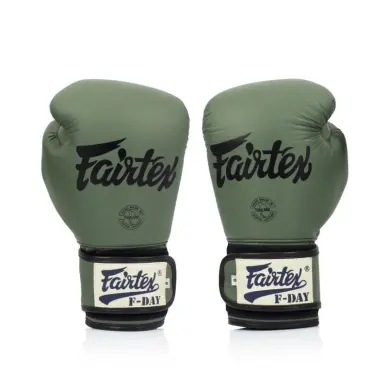 Gants de boxe d'entraînement Fairtex F-Day vert 100% cuir - 2