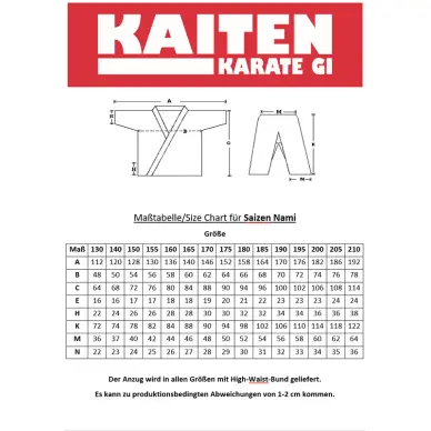 Kimono de Karaté Kaiten Saizen Nami Coupe Kata - 6