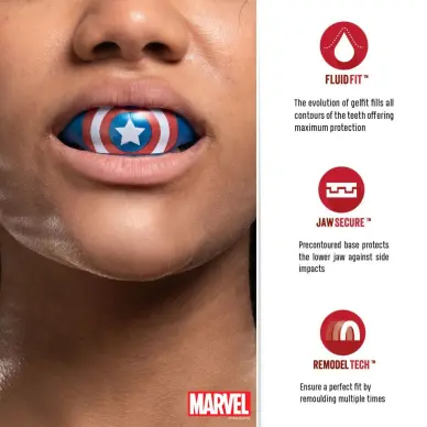 Protège-dents pour bagues SAFEJAWZ Marvel Captain America - 5