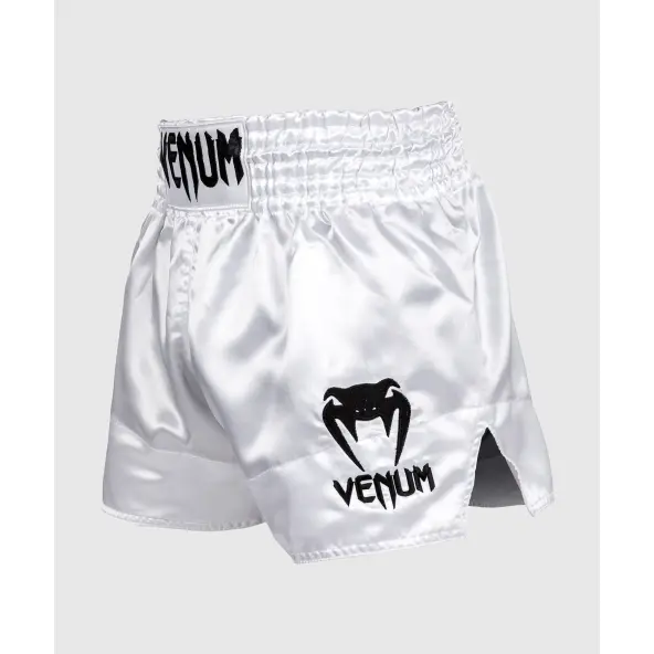 Short de Boxe Thaï Venum Classic Blanc/Noir