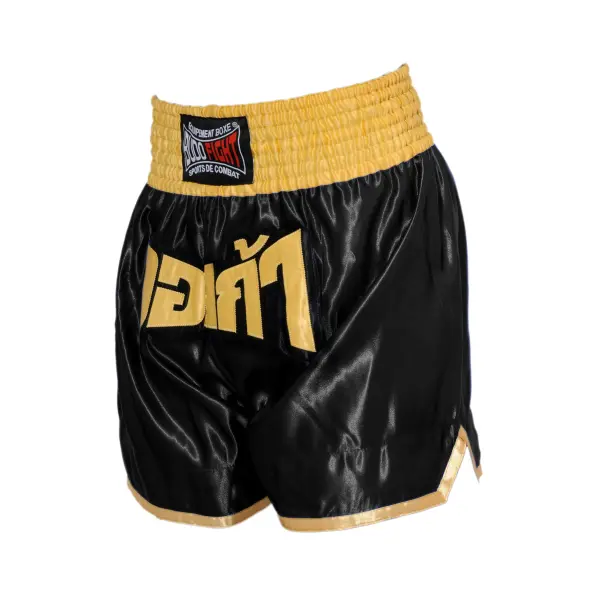 Short de Boxe Thaï FIGHTER Noir & Jaune