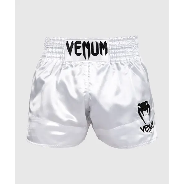 Short de Boxe Thaï Venum Classic Blanc/Noir