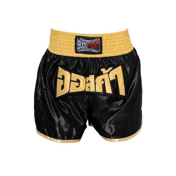 Short de Boxe Thaï FIGHTER Noir & Jaune