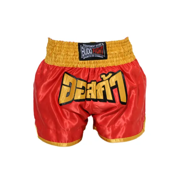 Short de Boxe Thaï FIGHTER Rouge & Jaune