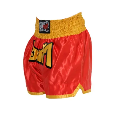 Short de Boxe Thaï FIGHTER Rouge & Jaune - 3
