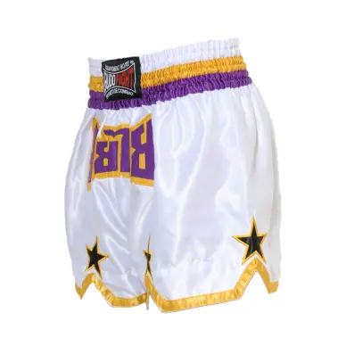 Short Boxe Thai STAR Blanc/Violet - 2