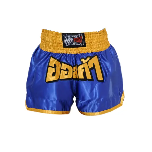Short de Boxe Thaï FIGHTER Bleu & Jaune