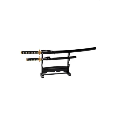 Katana et Wakizashi Noir Shinogi - 7