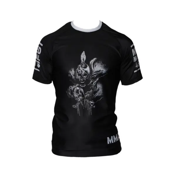 Rashguard MMA Noir Impression tête de mort - Fin de Serie