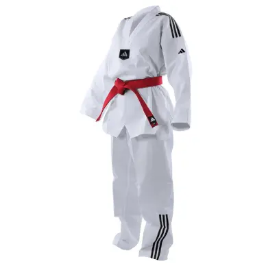 Dobok Taekwondo Adiclub 3 col blanc bandes - Fin de Serie - 5