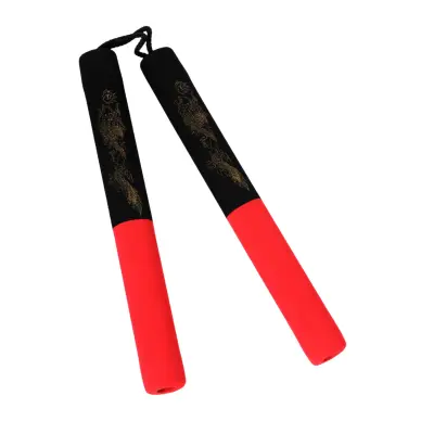 Nunchaku à Corde Mousse noir/rouge - 2