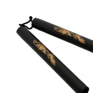 Nunchaku à Corde Mousse noir/or - 2