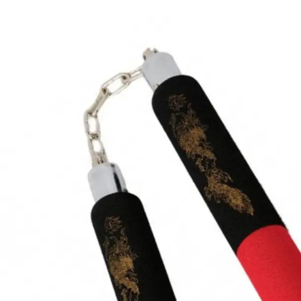 Nunchaku à Chaine Mousse Noir/Rouge