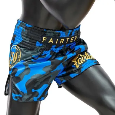 Short de Boxe Thaï Fairtex Camo Bleu 1917 - 3