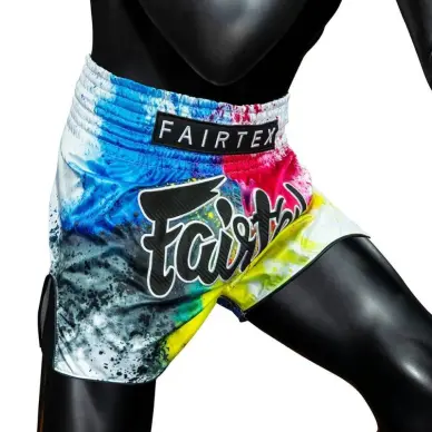 Short de Boxe Thaï Fairtex BS1937 White Acid Jazz - 2