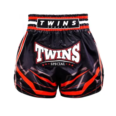 Short de Boxe Thai Twins TTBL Black/Red - 3
