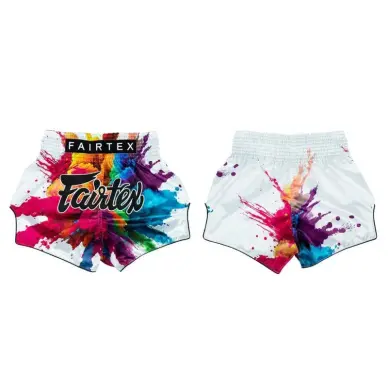 Short de Boxe Thaï Fairtex BS1939 White Funky soul