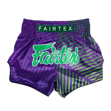 Short de Boxe Thaï Fairtex Violet/Vert 1922 - 2