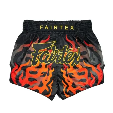 Short de Boxe Thaï Fairtex Noir Flame 1921 - 2