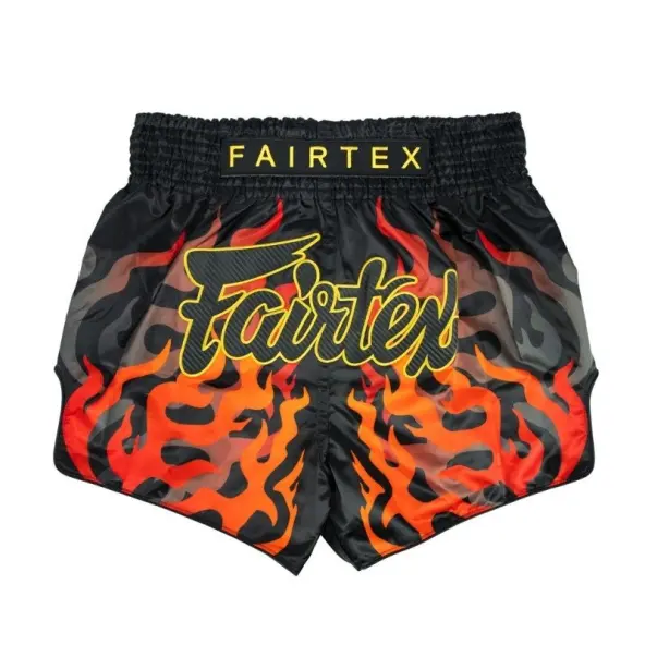 Short de Boxe Thaï Fairtex Noir Flame 1921