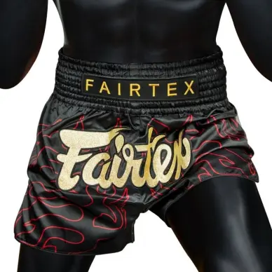 Short de Boxe Thaï Fairtex Noir/Rouge 1920 - 3