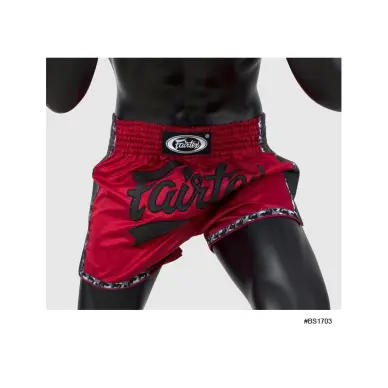 Short de Boxe Thaï Fairtex Rouge/Noir 1703 - 2