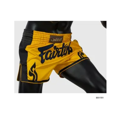 Short de Boxe Thaï Fairtex Jaune/Noir 1701