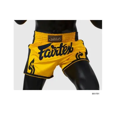 Short de Boxe Thaï Fairtex Jaune/Noir 1701 - 2