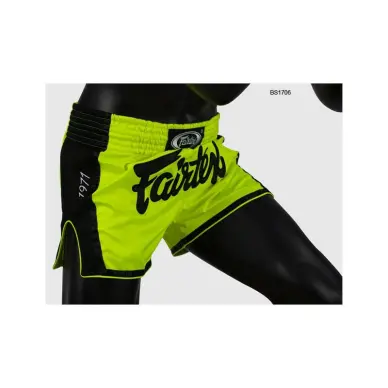 Short de Boxe Thaï Fairtex Jaune Fluo/Noir 1706