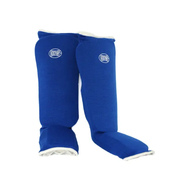 Protège-tibias et pieds Coton Souple Bleu