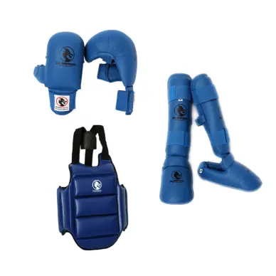 Pack de Protections Karaté Kumite Avancé Bleu - 4