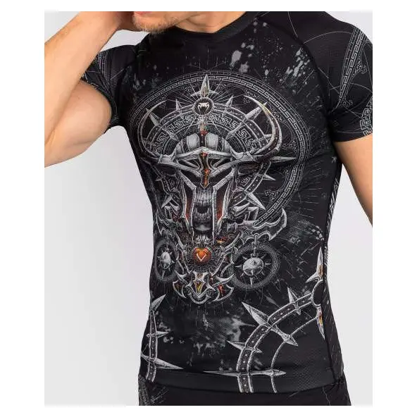 Rashguard à Manches Courtes Venum Gladiator 5.0 - Noir/Argent