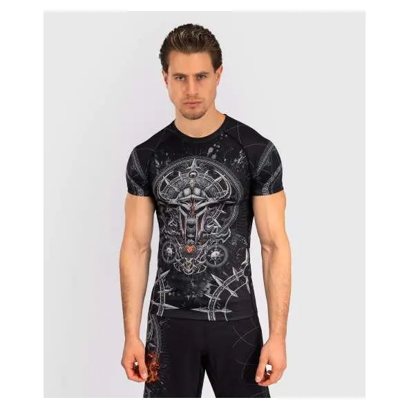 Rashguard à Manches Courtes Venum Gladiator 5.0 - Noir/Argent