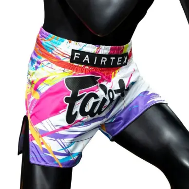 Short Boxe Thaï Fairtex BS1933 World Music White - 4