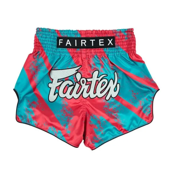 Short de Boxe Thaï Fairtex BS1929 Street King Turquoise/Rouge
