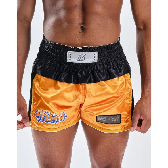 Short de Boxe Thaï Naruto x Elion Noir/Orange