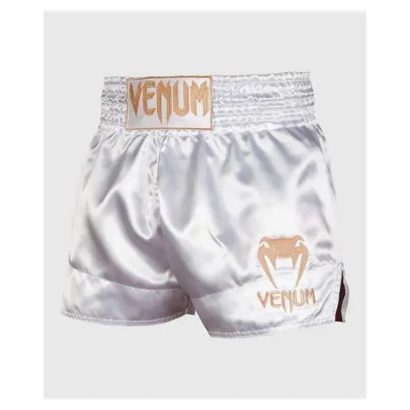 Short Boxe Thai Venum Classic Blanc/Or
