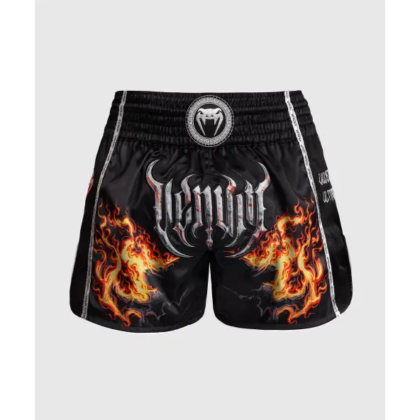 Short de Boxe Thaï Venum Gladiator 5.0 - Noir/Orange Néon