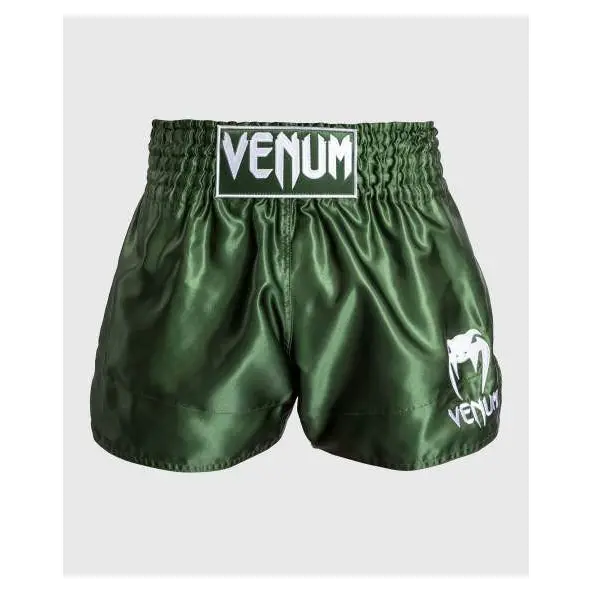 Short de Boxe Thai Venum Classic Kaki/Blanc