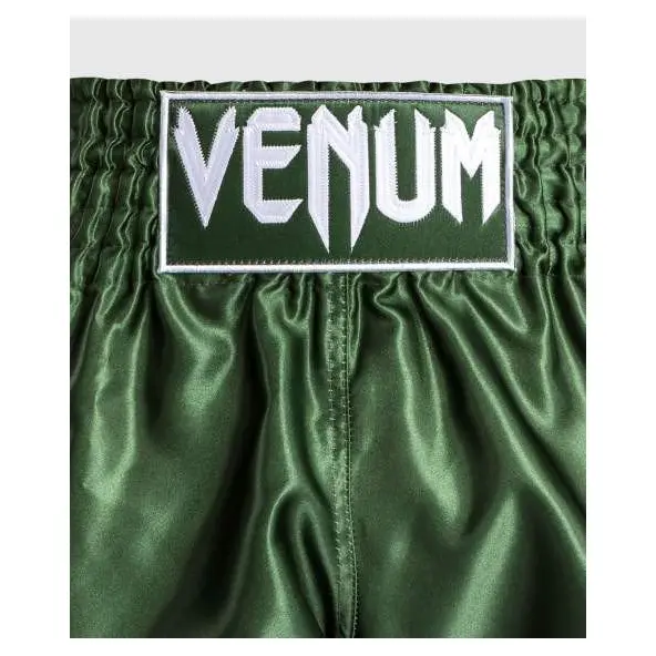 Short de Boxe Thai Venum Classic Kaki/Blanc