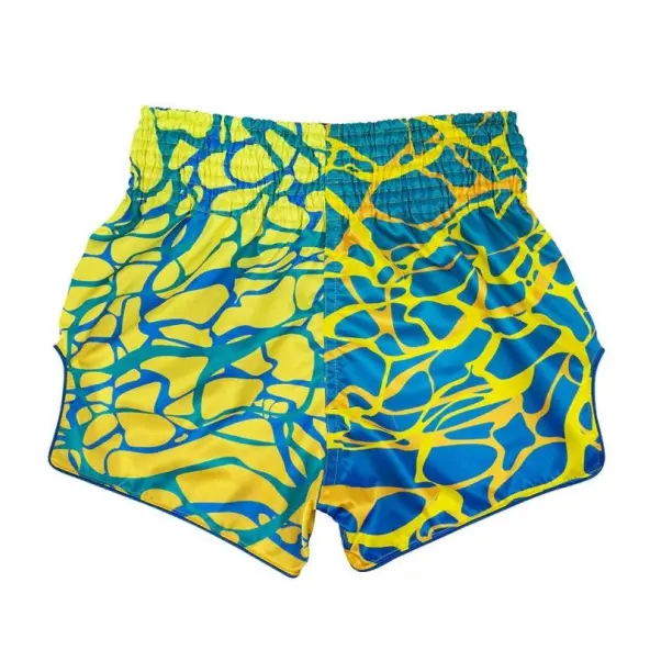 Short de Boxe Thaï Fairtex BS1927 Magma Jaune/Bleu