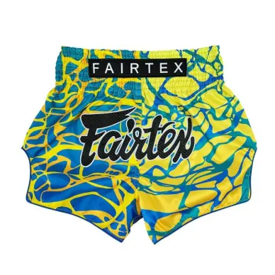 Short de Boxe Thaï Fairtex BS1927 Magma Jaune/Bleu - 2