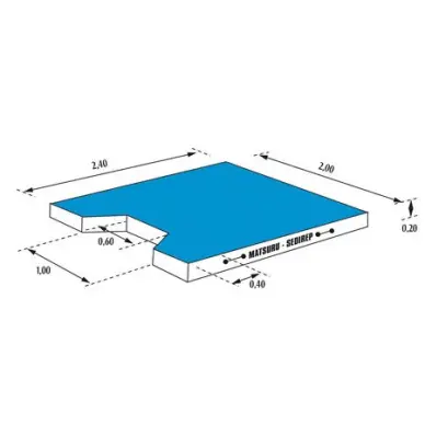 Nage Komi Special Judo 240x200x20cm Decoupe Pieds